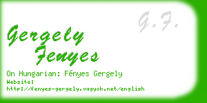 gergely fenyes business card